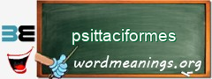 WordMeaning blackboard for psittaciformes